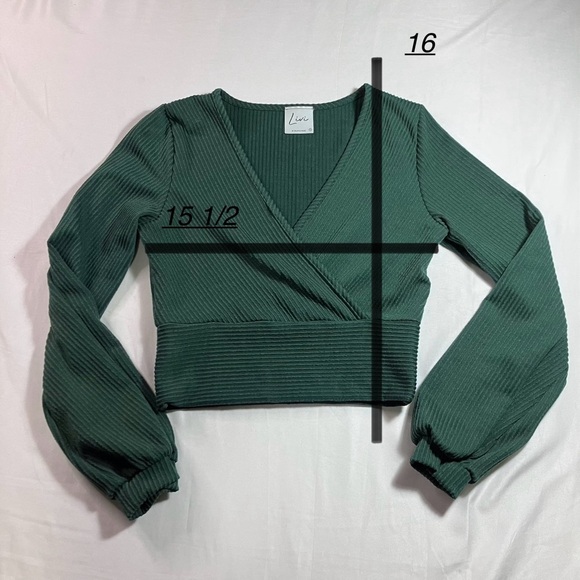 🖤2FOR$30 Olivia Rae Ribbed Wrap Crop Top - Picture 7 of 8